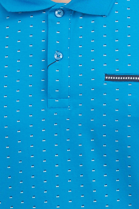 Áo Polo nam Novelty Regular Fit in họa tiết màu xanh dương NATMINMCSR180024N