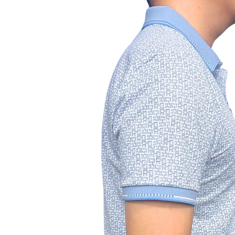 ÁO POLO NAM NOVELTY REGULAR FIT HOA VĂN XANH NATMINMPLR250737N