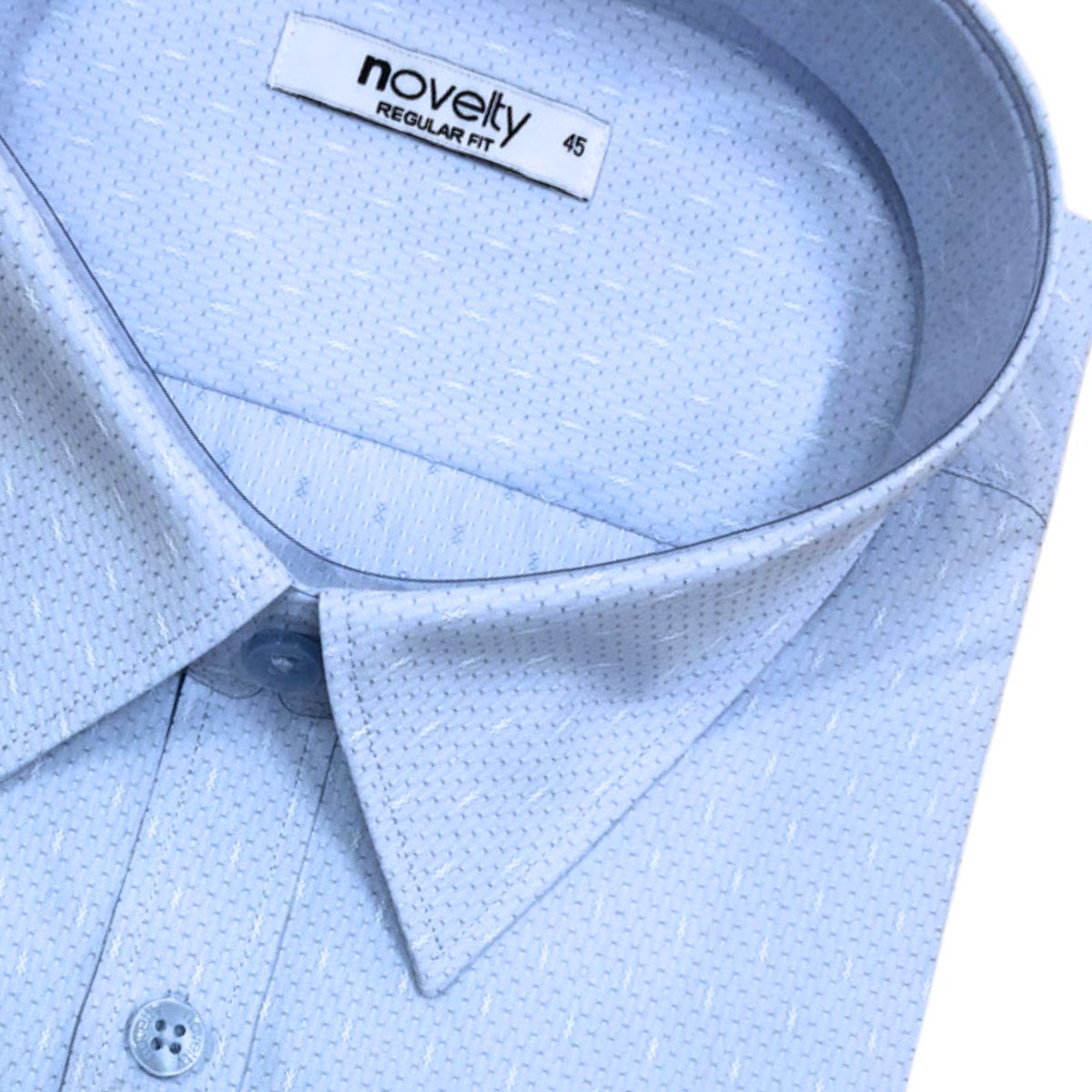 ÁO SƠ MI NAM DÀI TAY NOVELTY REGULAR FIT RECYCLED T/C SỌC NHỎ XANH NSMMSNMRCR250820D