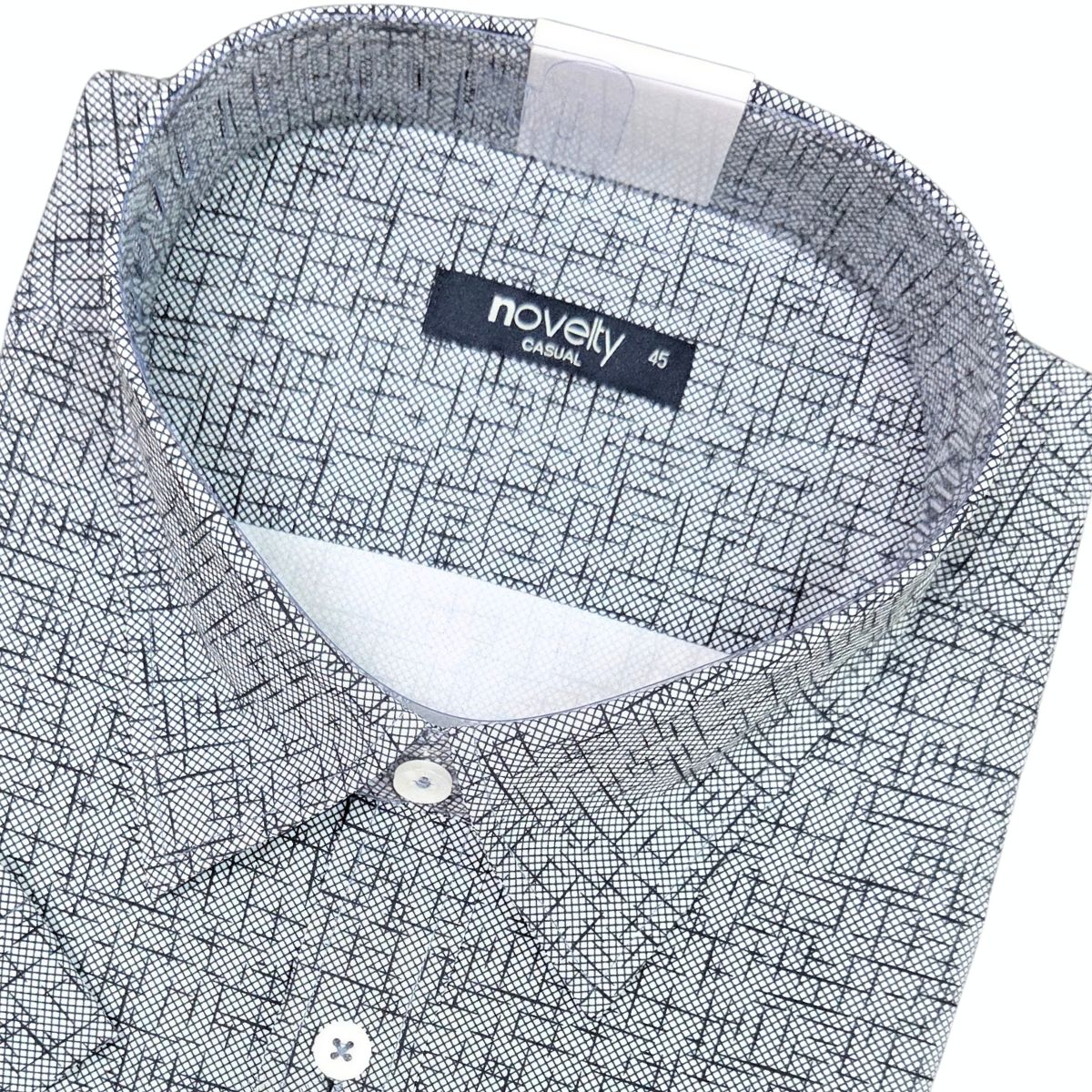 ÁO SƠ MI NAM NGẮN TAY NOVELTY CASUAL SPUN HOA VĂN XÁM NSMMINMSPB261053N