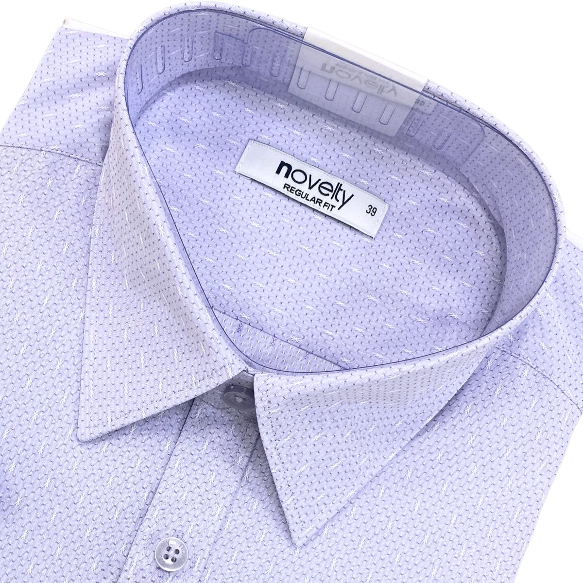 ÁO SƠ MI NAM DÀI TAY NOVELTY REGULAR FIT RECYCLED T/C SỌC NHỎ HỒNG TÍM NSMMSNMRCR250819D