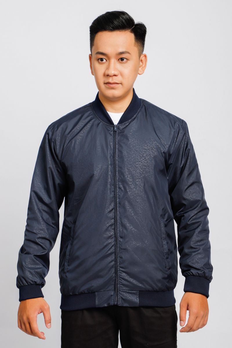 Áo jacket nam in chìm Novelty xanh đen NJKMMDMPLR2203332