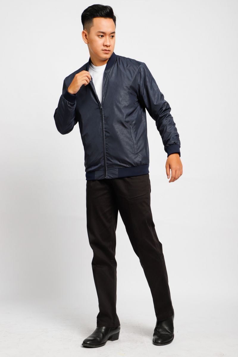 Áo jacket nam in chìm Novelty xanh đen 2203292