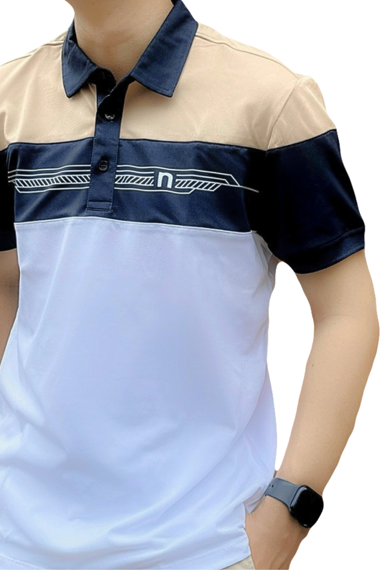 Áo Polo nam Novelty Regular fit trắng NATMPMMSPR240134N