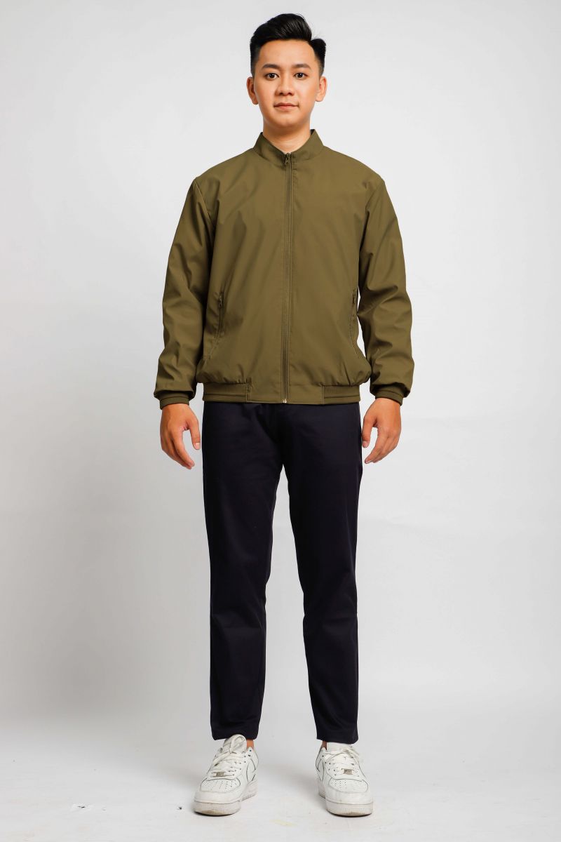 Áo jacket nam bonding cổ trụ Novelty vàng kaki 2203112