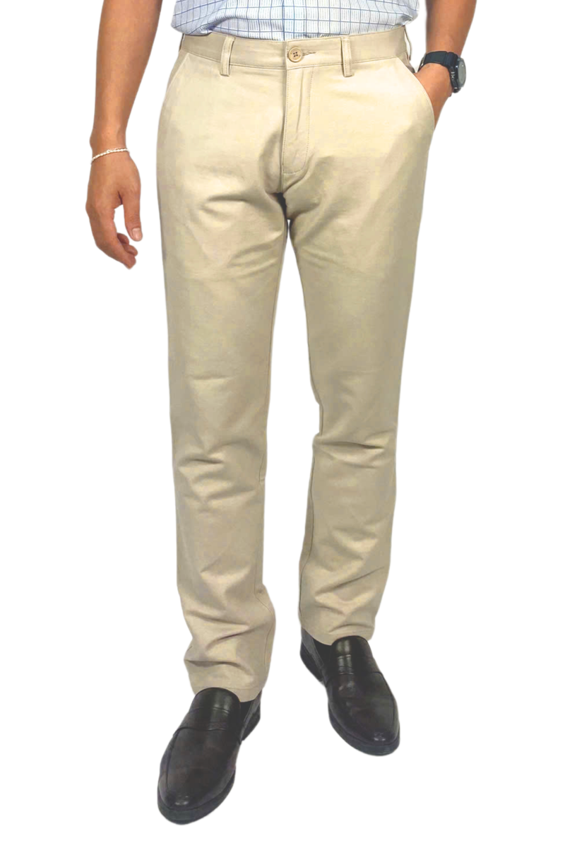 Quần dài khaki nam 0Ply Novelty Regular fit màu kem NQKMMNMCSR2407200