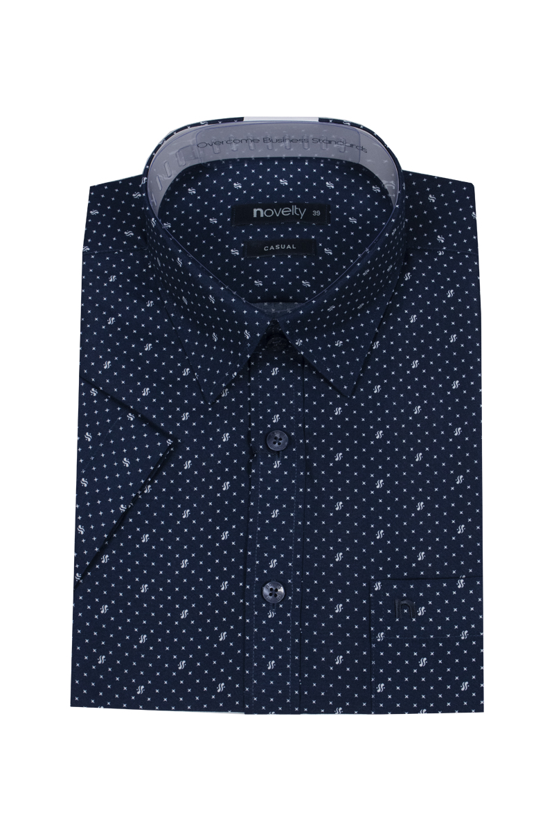 Áo sơ mi nam ngắn tay Novelty Casual hoa văn NSMMINMSPB230720N