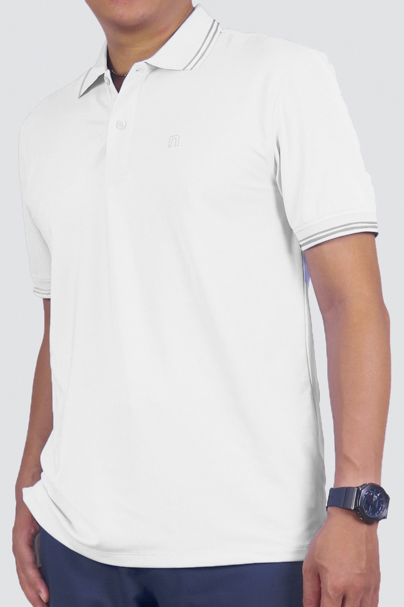 Áo Polo nam Novelty Regular fit màu trắng NATMMWMSPR230075N
