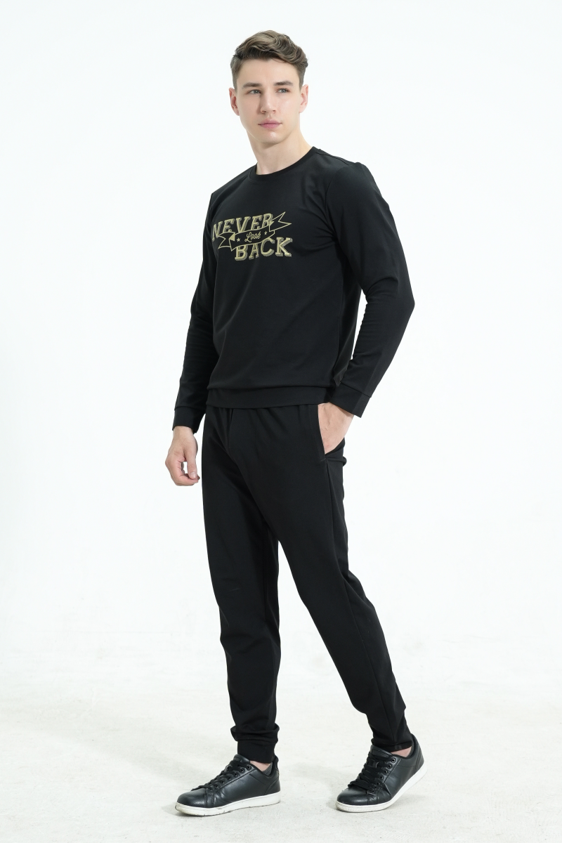 Quần jogger nam Novelty Regular fit đen NBTMMDMT3R240498B