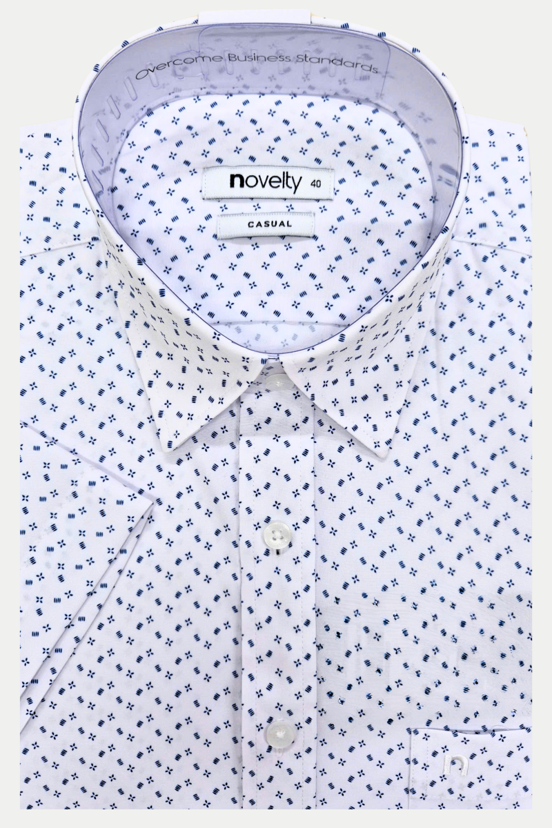 Áo sơ mi nam ngắn tay Novelty Casual Hoa văn NSMMINMSPB240451N