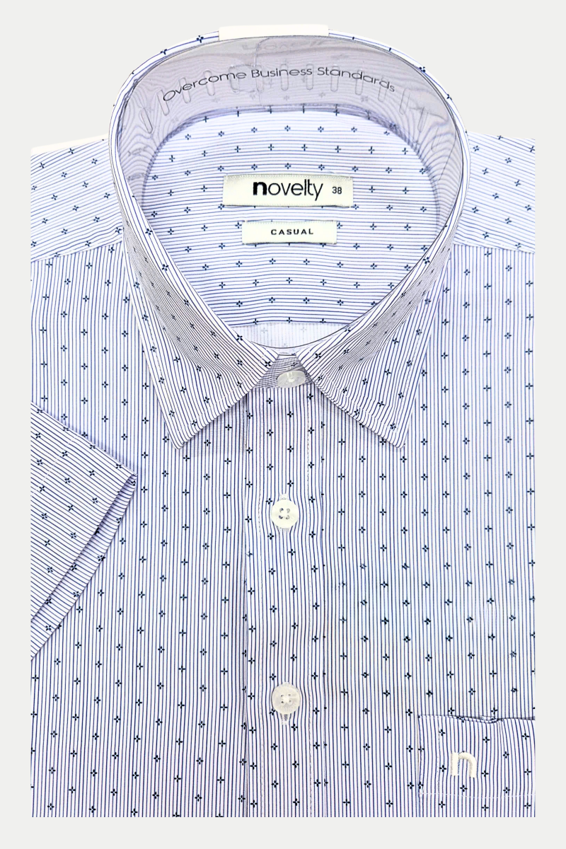 Áo sơ mi nam ngắn tay Novelty Casual Hoa văn NSMMINMSPB240452N