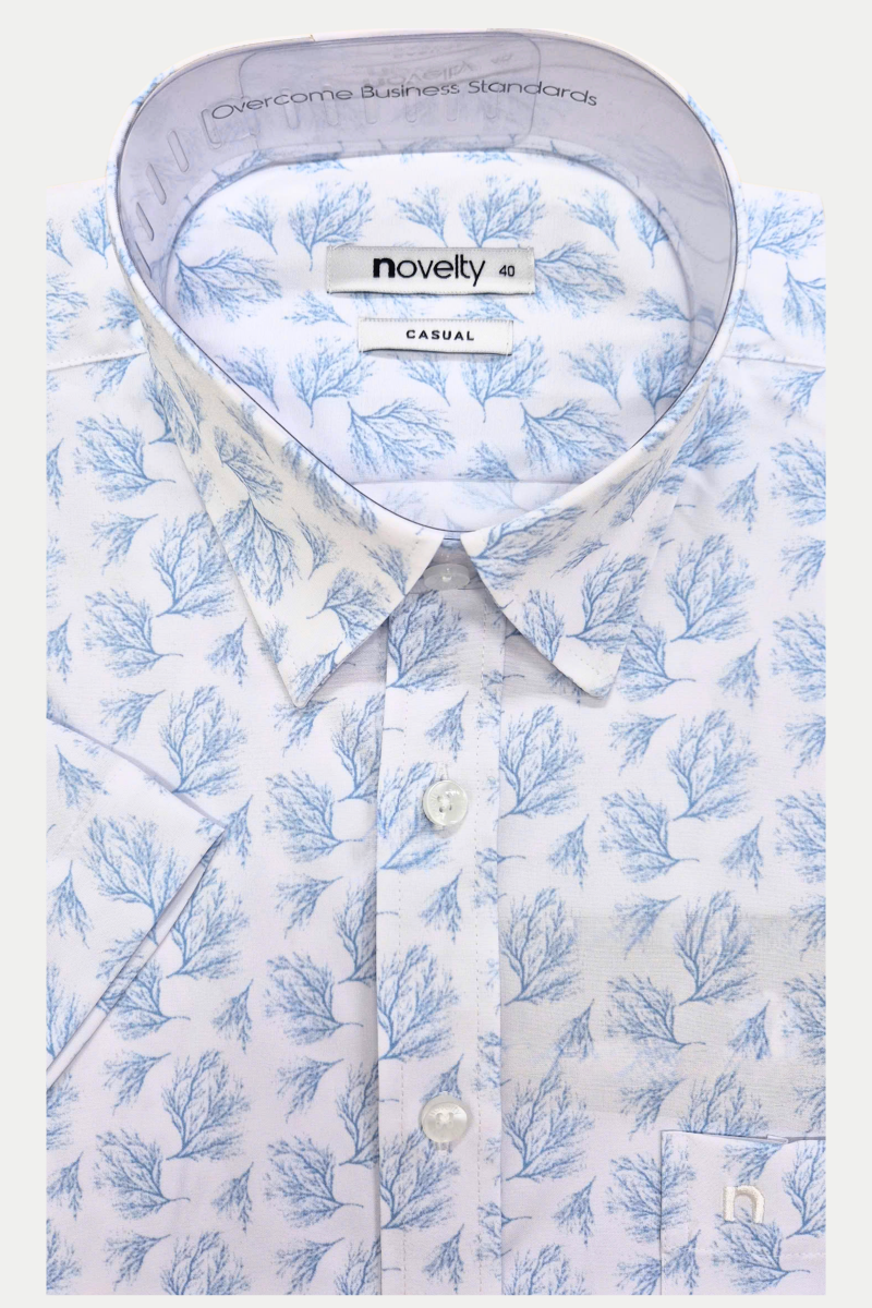 Áo sơ mi nam ngắn tay Novelty Casual Hoa văn NSMMINMSPB240460N