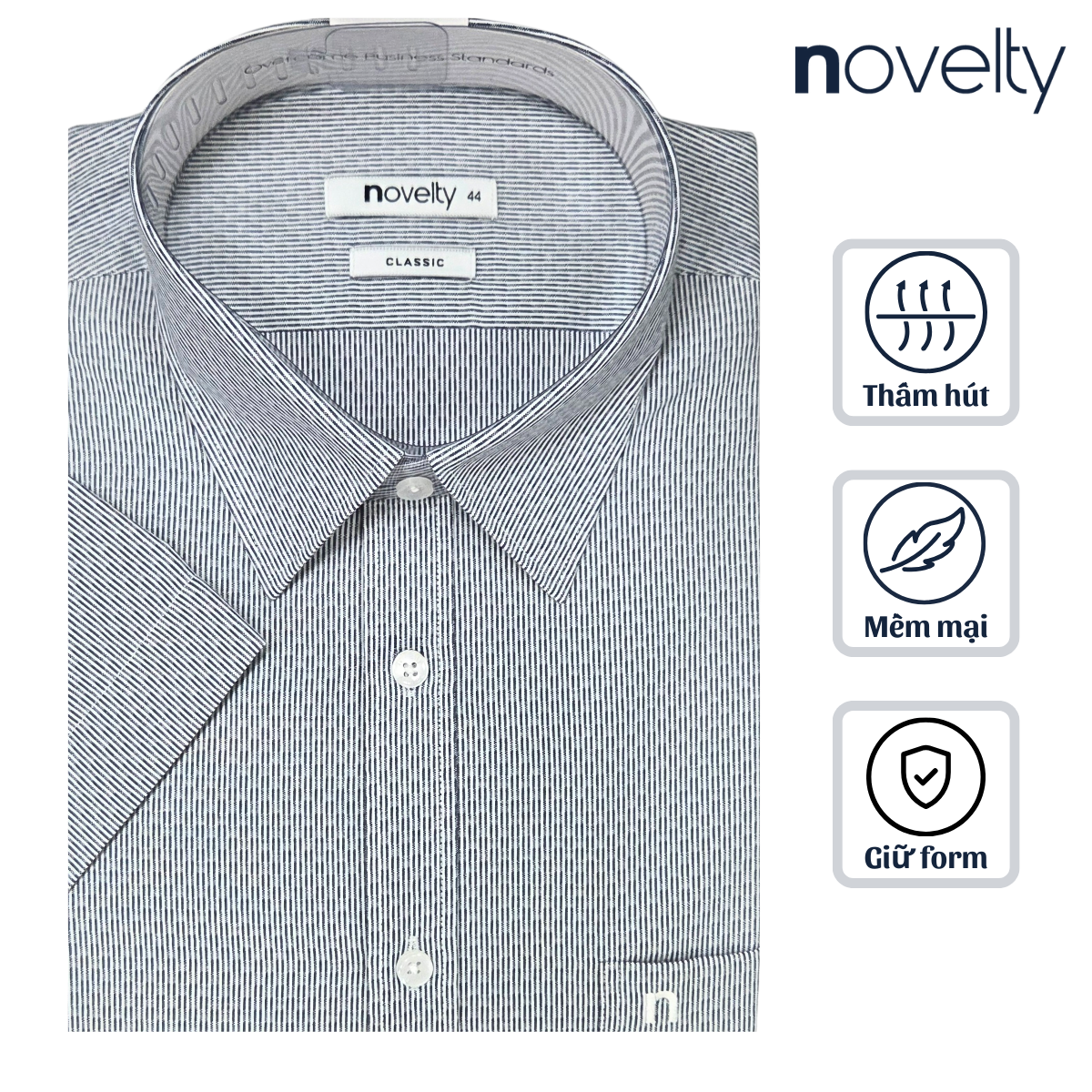 Áo sơ mi nam ngắn tay Novelty Classic T/C NSMMSNMTCC250188N