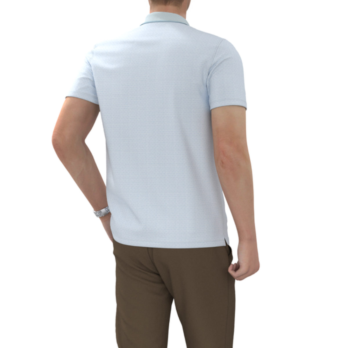 ÁO POLO NAM NOVELTY REGULAR FIT MODAL CÓ TÚI HOA VĂN TRẮNG XANH DƯƠNG NATMINMT3R250424N