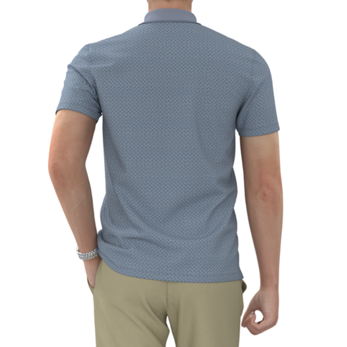 ÁO POLO NAM NOVELTY REGULAR FIT MODAL CÓ TÚI HOA VĂN ĐAN LÁT XANH DƯƠNG NATMINMT3R250428N