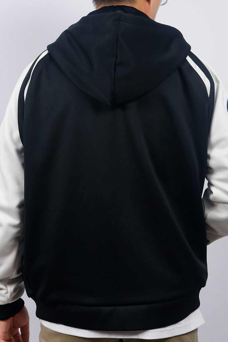 Áo Khoác Jacket 2 lớp nỉ Novelty màu đen NJKMMDMPLB2307042