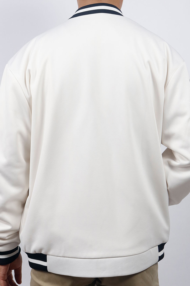 Áo Khoác Jacket 2 lớp nỉ Novelty màu trắng NJKMMNMPLB2308272