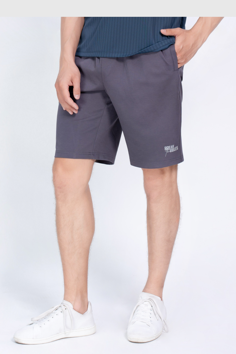 Quần short nỷ nam Novelty Regular fit xám đậm NQNMMDMT3R250055Q
