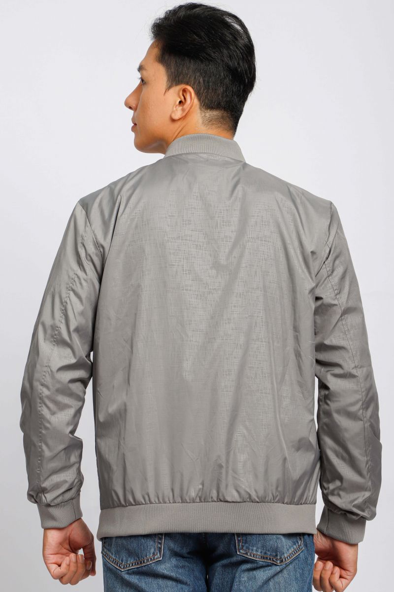 Áo jacket nam in chìm Novelty xám nhạt NJKMMNMPLR2203312