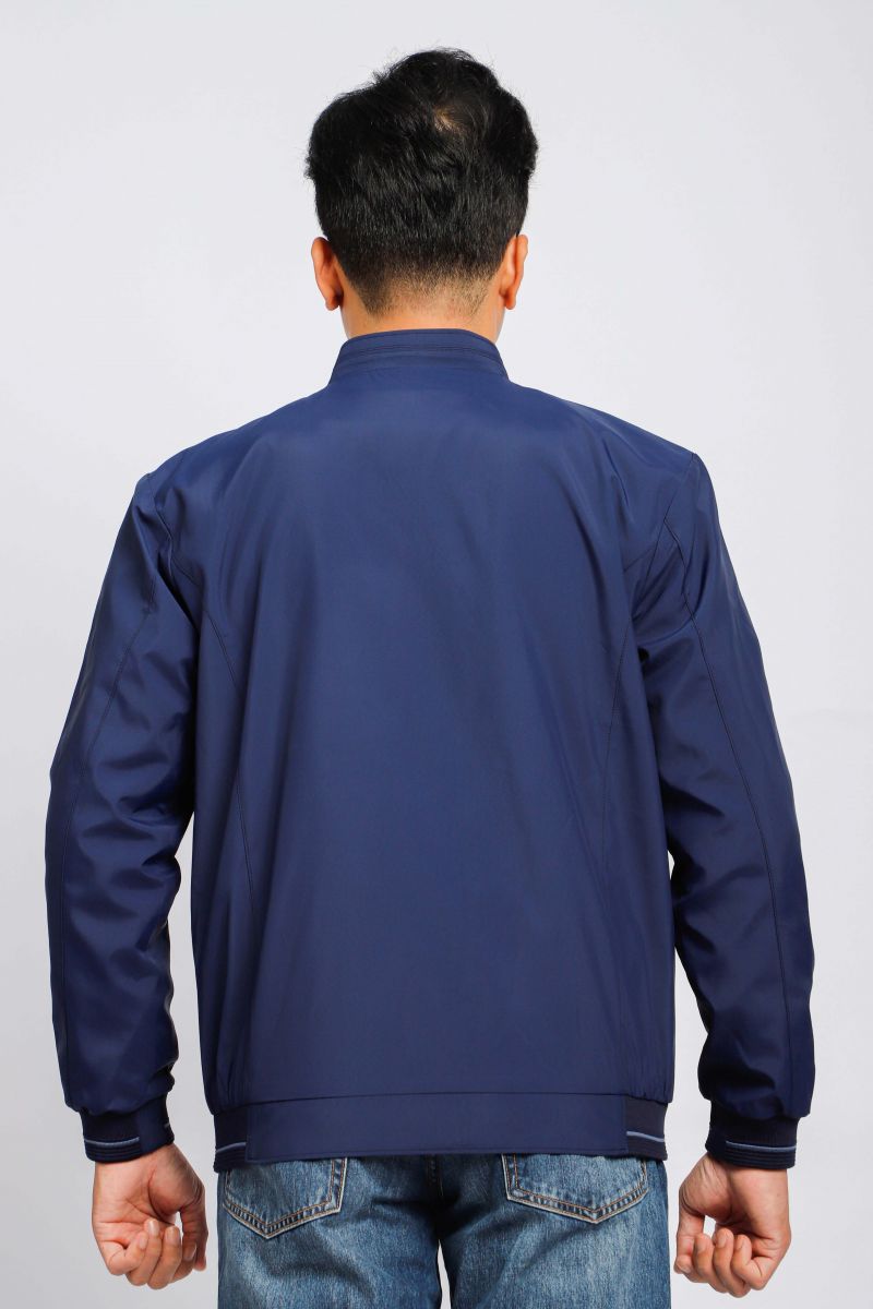 Áo jacket nam bonding cổ trụ Novelty xanh đen 2203052