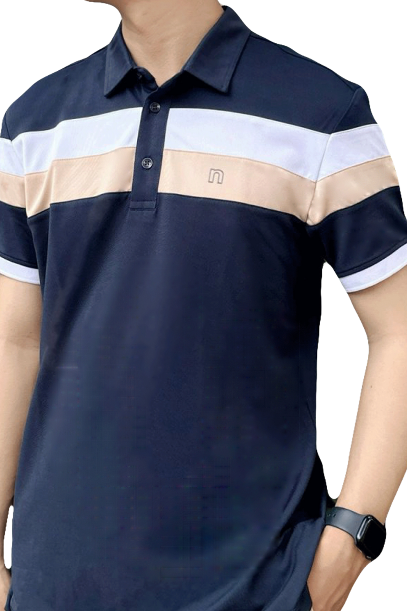 Áo Polo nam Novelty Regular fit xanh đen NATMPMMSPR240135N