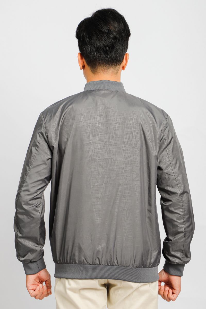 Áo jacket nam in chìm Novelty xám đậm 2203302
