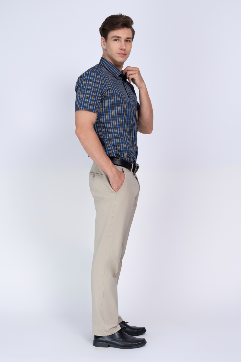 Áo sơ mi nam ngắn tay Novelty Regular fit Caro lớn NSMMCLMRCR240638N