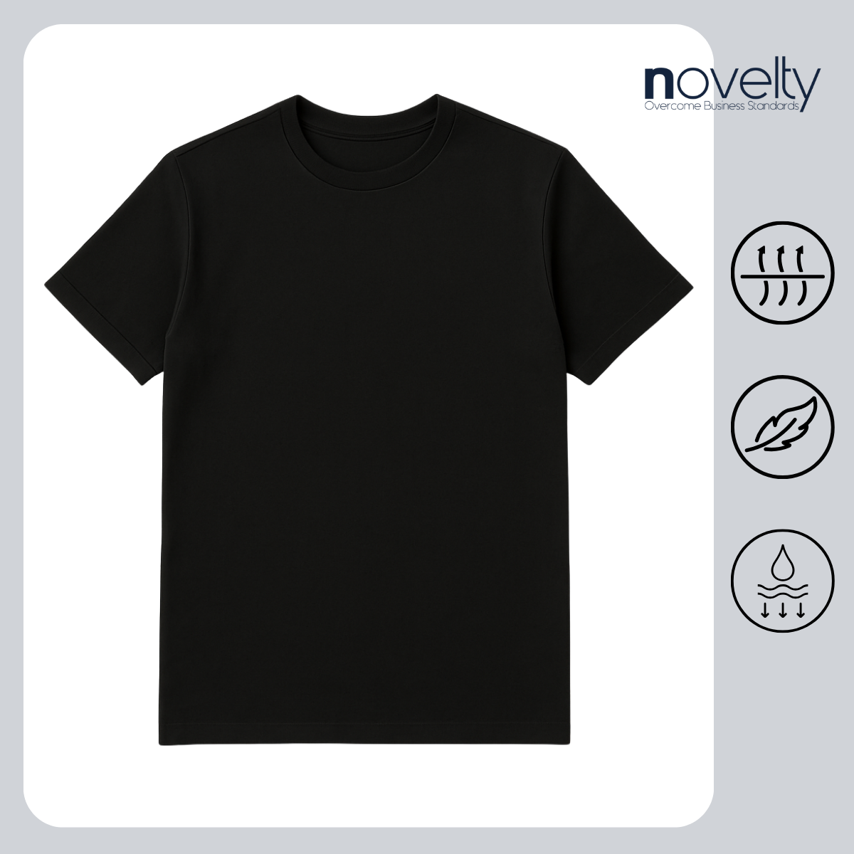 ÁO THUN COTTON CỔ TRÒN MÀU ĐEN NOVELTY NATMMDMCTR240180N