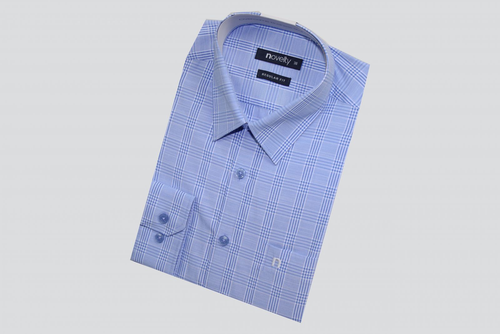 Áo sơ mi nam dài tay caro lớn Regular fit NSMMCLMTCR210224D