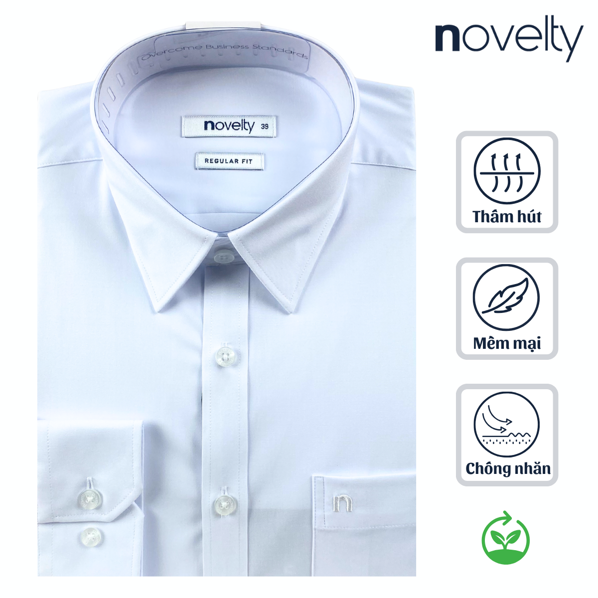 Áo sơ mi trắng dài tay Novelty Regular fit Modal NSMMMWMT3R230334D