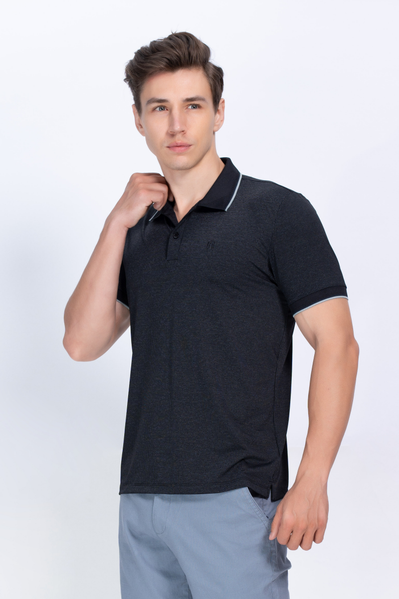 Áo Polo nam Novelty Regular fit Cool Feeling caro đen NATMCNMT3R250048N