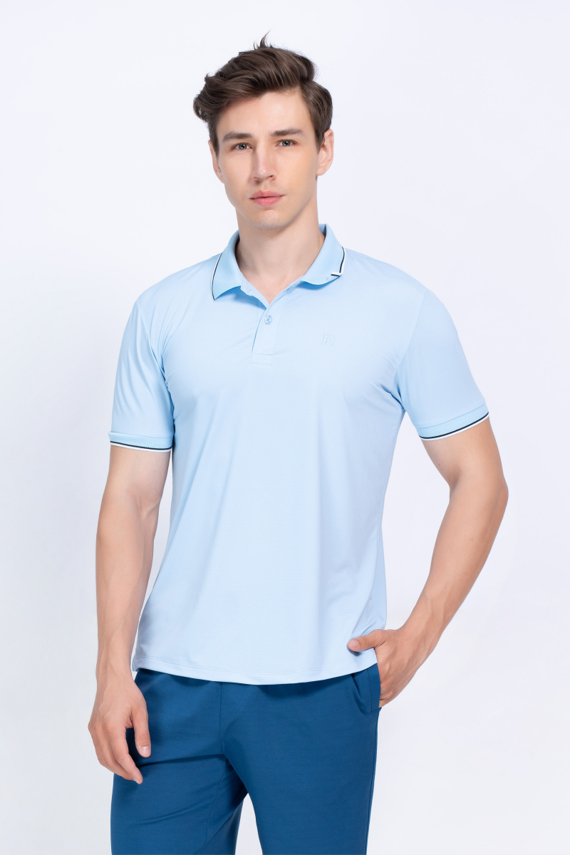 Áo Polo nam Novelty Regular fit Cool Feeling caro xanh dương NATMCNMT3R250050N