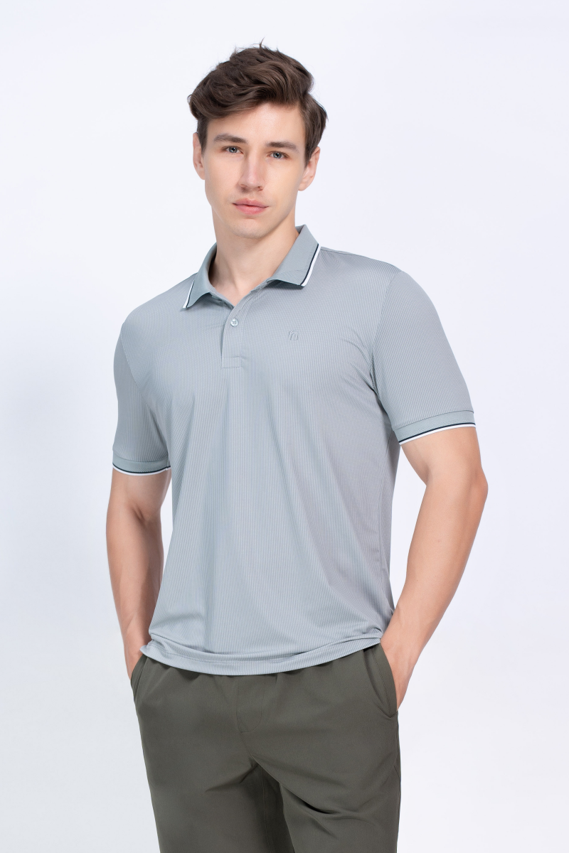 Áo Polo nam Novelty Regular fit Cool Feeling caro xám NATMCNMT3R250052N