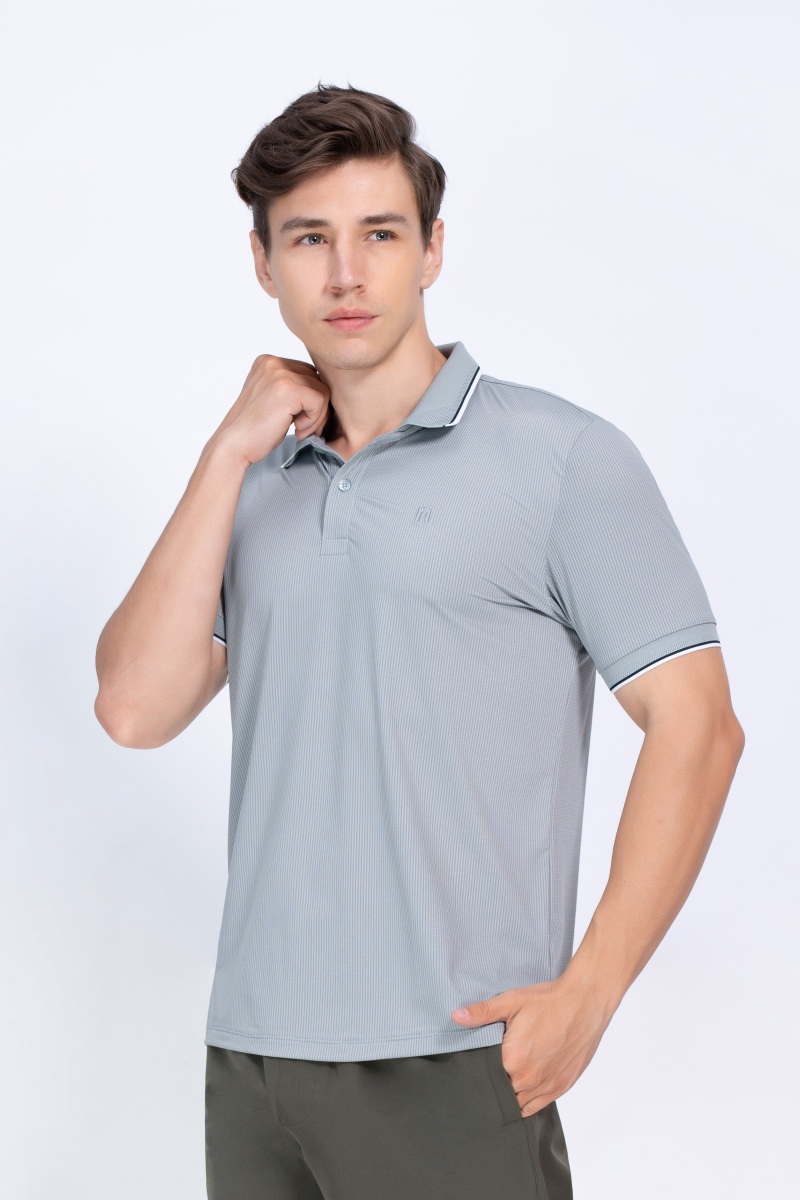 Áo Polo nam Novelty Regular fit Cool Feeling caro xám NATMCNMT3R250052N