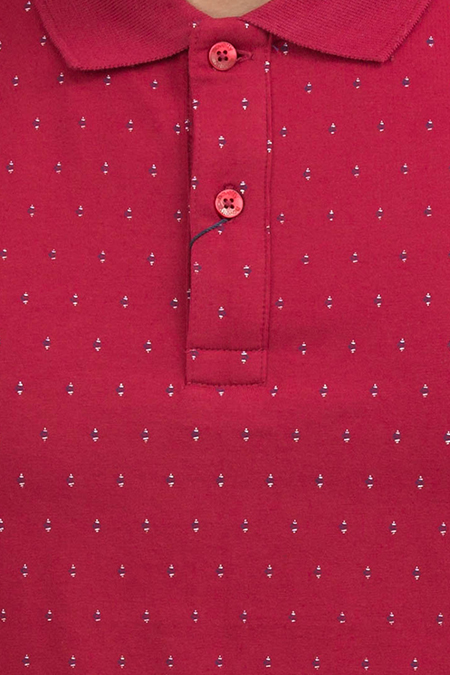 Áo Polo nam Novelty Regular fit in họa tiêt màu đỏ NATMINMCSR180025N