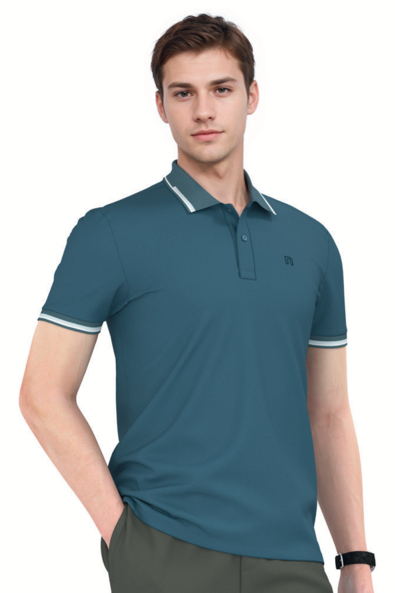 Áo Polo nam Novelty Regular fit Cool Feeling xanh nhớt NATMINMNER250028N