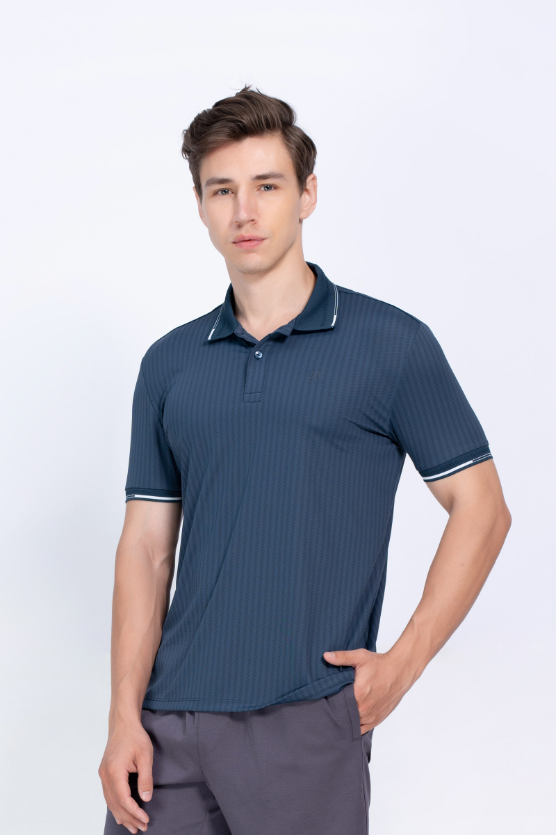 Áo Polo nam Novelty Regular fit Cool Feeling xanh cổ vịt NATMINMNER250032N
