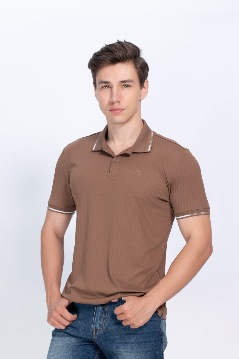Áo Polo nam Novelty Regular fit Cool Feeling nâu NATMINMNER250029N