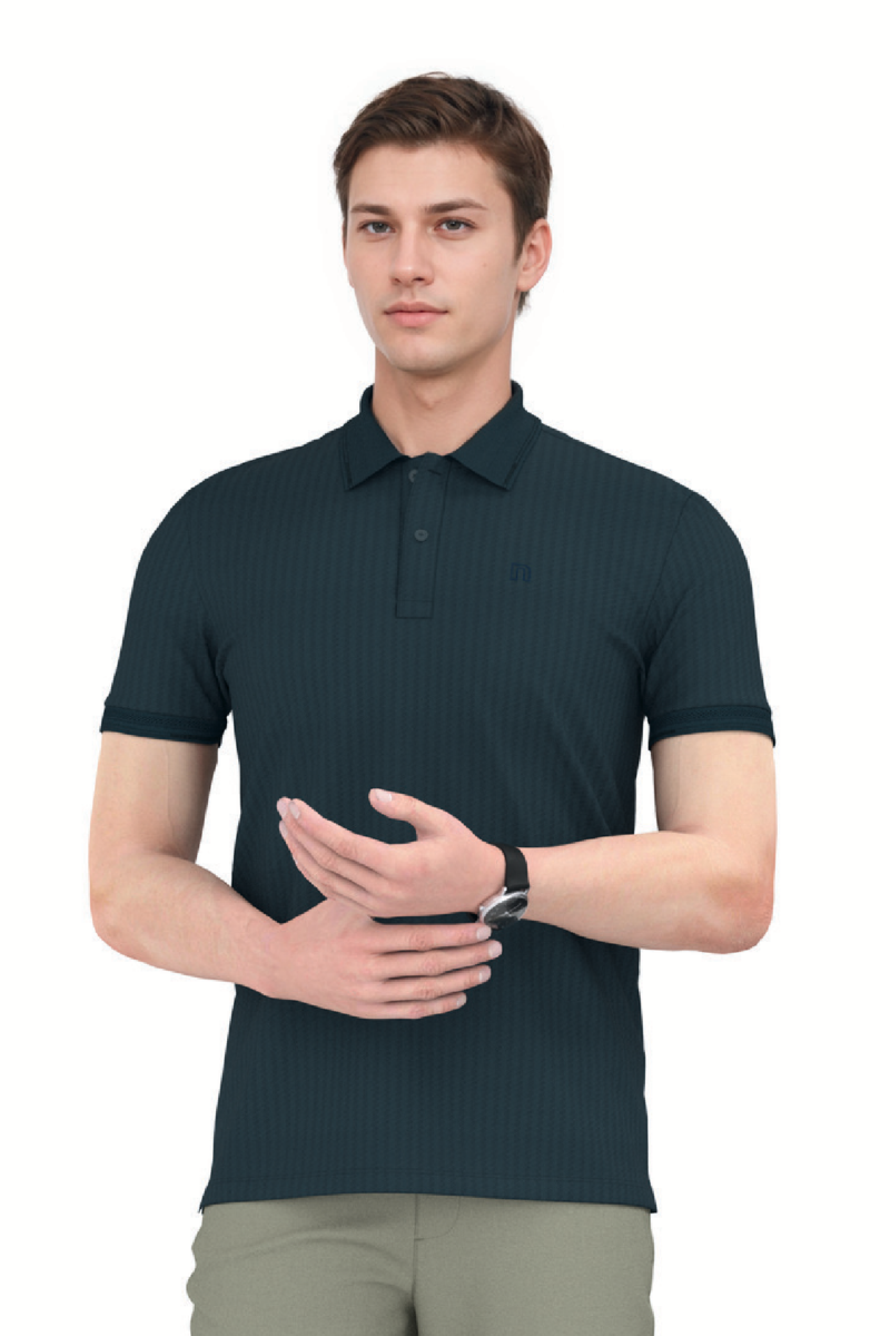 Áo Polo nam Novelty Regular fit Cool Feeling xanh đen NATMINMNER250030N