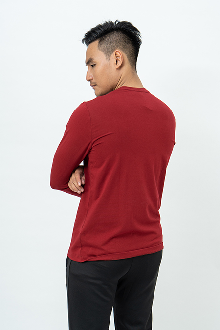 Áo thun nam dài tay cổ tròn Novelty Regular fit màu đỏ NATMMDMCSR180703D