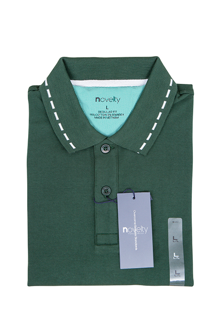 Áo Polo nam Novelty Regular fit màu xanh lá đậm NATMMDNCSR160614N