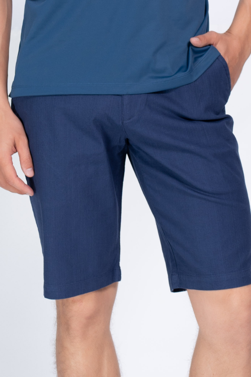 Quần short linen nam Novelty 0Ply Regular fit  màu xanh đen NQSLMDMCSR2500010