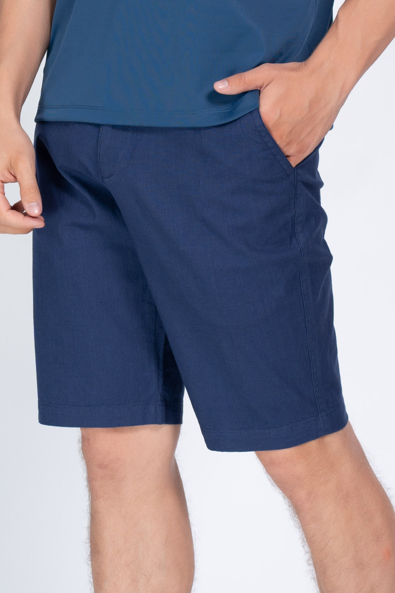 Quần short linen nam Novelty 0Ply Regular fit  màu xanh đen NQSLMDMCSR2500010