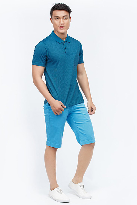Quần Short kaki nam Novelty màu xanh biển NSKMMTNCSR1618680