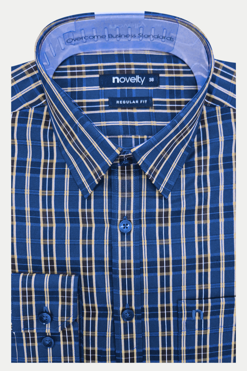 Áo sơ mi nam dài tay Novelty Regular fit Caro lớn NSMMCLMRCR240628D