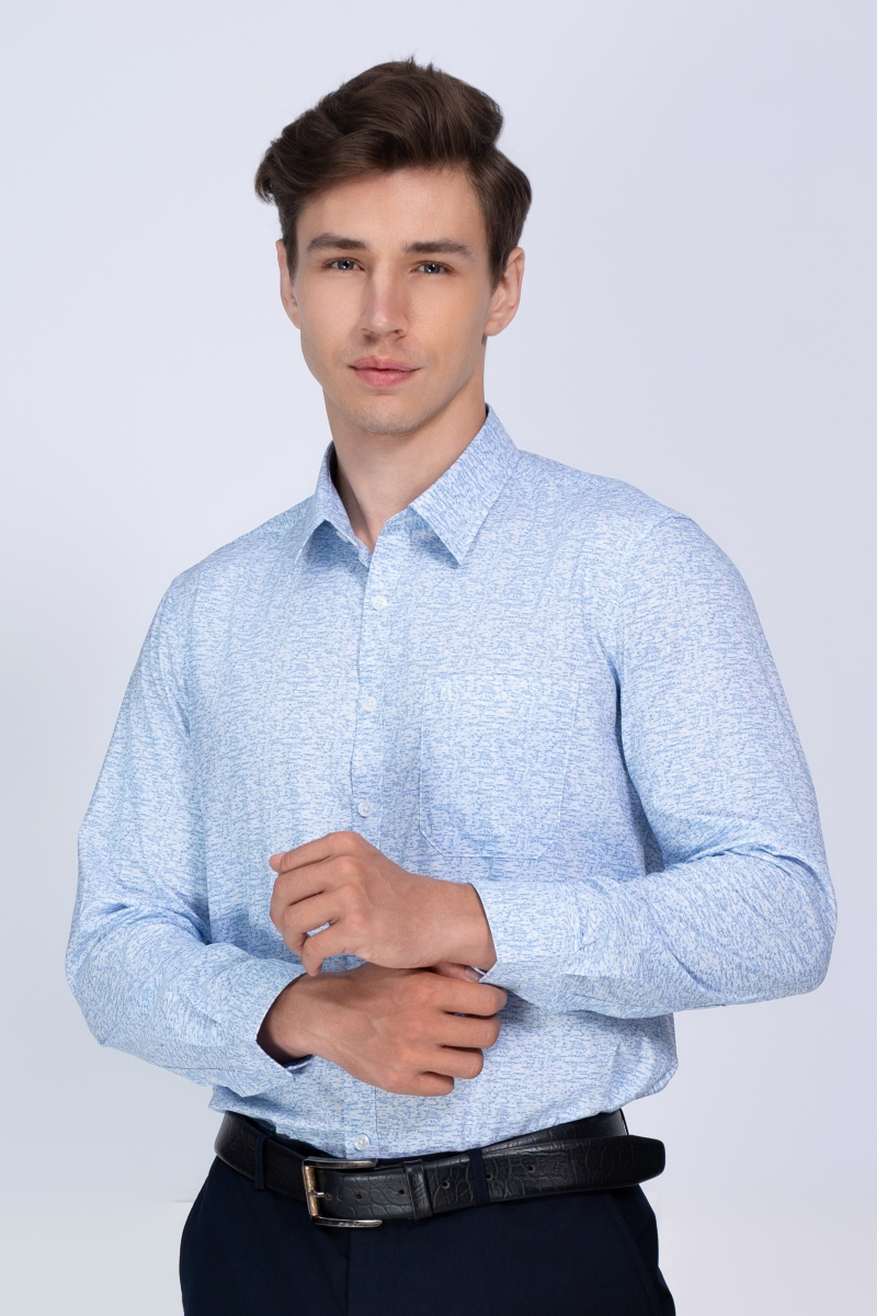Áo sơ mi nam dài tay Novelty Regular fit hoa văn NSMMINMMSR240587D