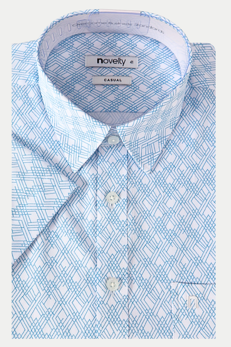 Áo sơ mi nam ngắn tay Novelty Casual Hoa văn NSMMINMSPB250073N