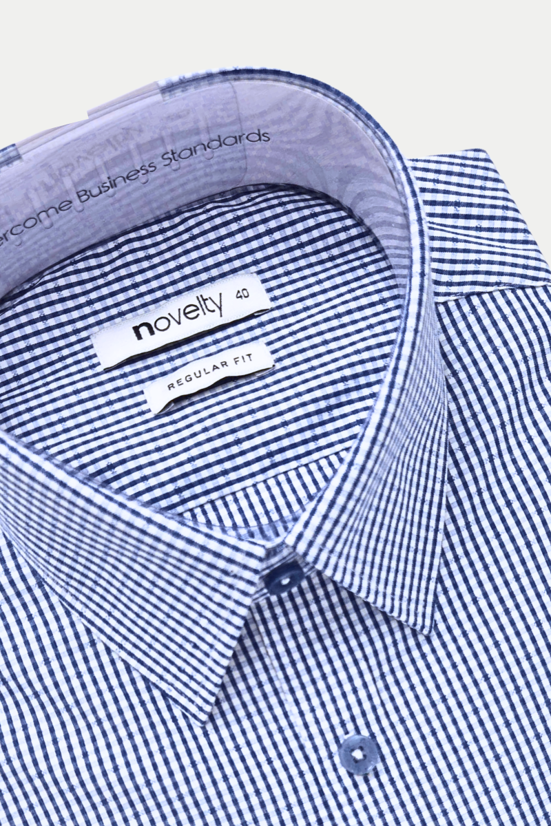 Áo sơ mi nam dài tay Novelty Regular fit Hoa văn caro NSMMINMTCR240606D