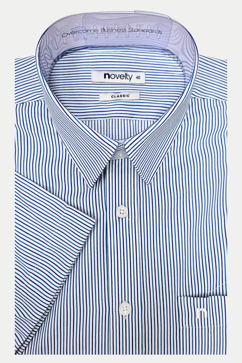 Áo sơ mi nam ngắn tay Novelty Classic Sọc nhỏ NSMMSNMTCC240620N