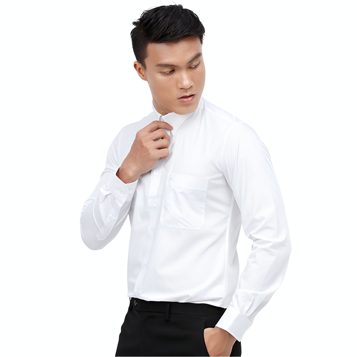 Áo sơ mi trắng dài tay Novelty Regular fit NSMMMWMSPR200280D